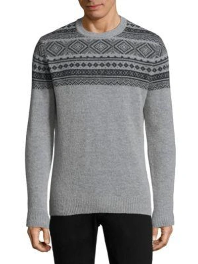 Shop Barbour Printed Sweater In Light Grey