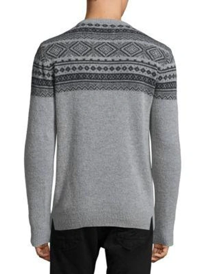 Shop Barbour Printed Sweater In Light Grey