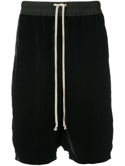 Shop Rick Owens Drawstring Waist Shorts In Black