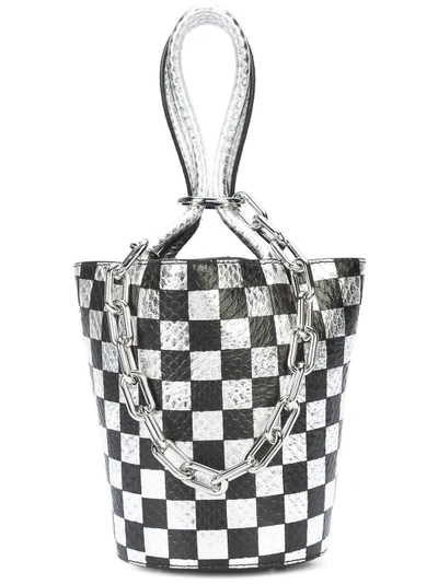 Shop Alexander Wang Roxy Mini Bucket Checkered Bag