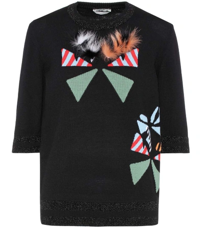 Shop Fendi Wool-blend Sweater In Black