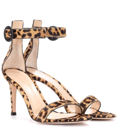 Gianvito Rossi Portofino 85 Leopard-print Sandals In Leopard Priet