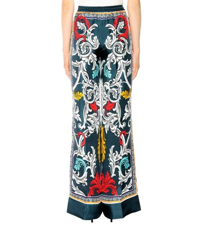 Shop Mary Katrantzou Printed Silk Trousers In Queees Teal