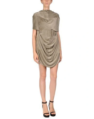 Shop Rick Owens Short Dress In Grey