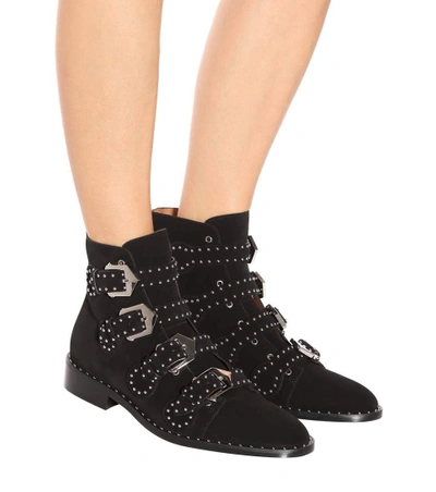 Shop Givenchy Suede Ankle Boots In Black