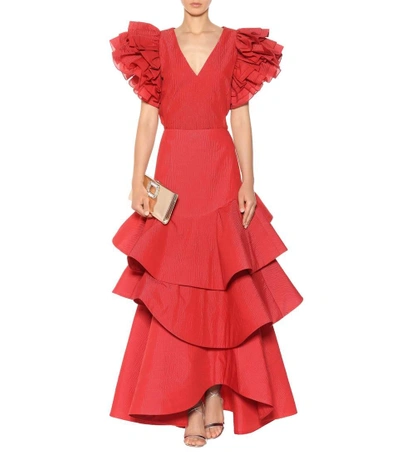 Shop Rosie Assoulin Dust Ruffle Top In Red