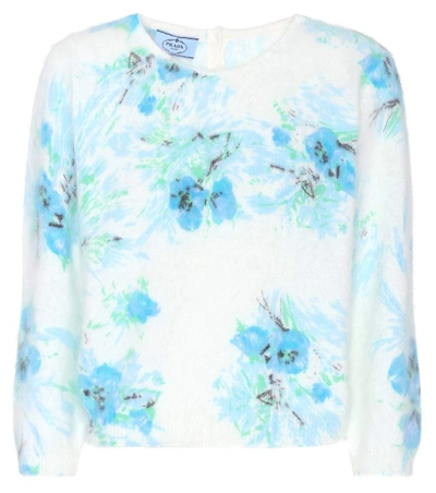 Prada Floral Angora Sweater In Multicoloured