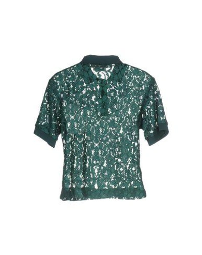 Shop Msgm Polo Shirts In Green