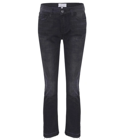 Current Elliott The Cropped Straight Jeans In Black
