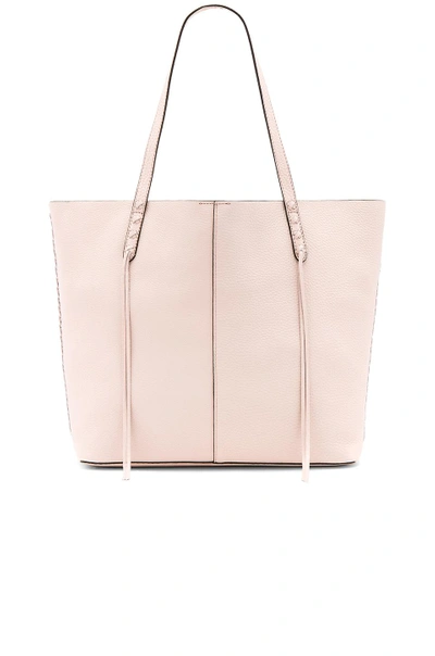 Shop Rebecca Minkoff Medium Unlined Tote With Whipstitch In Blush. In Soft Blush