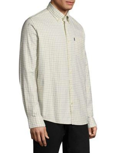 Shop Barbour Check Cotton Casual Button-down Shirt In Green
