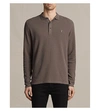 Allsaints Clash Long-sleeved Polo Shirt In Iron Blue