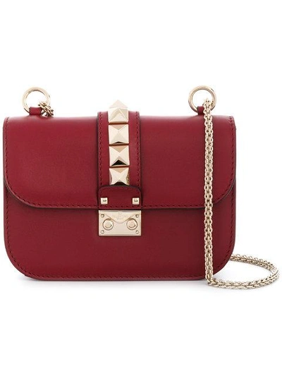 Shop Valentino Garavani Glam Lock Shoulder Bag - Red