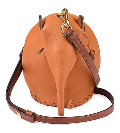 Shop Loewe Elephant Laced Minibag Leather Shoulder Bag In Tan