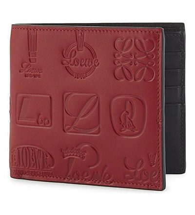 Loewe Signature Bi-fold Wallet In Rouge Black
