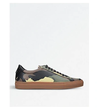 Shop Givenchy Knot Camouflage Trainers In Khaki