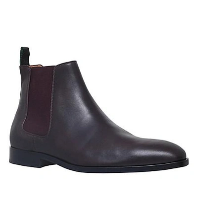 Shop Paul Smith Gerald Leather Chelsea Boots In Brown