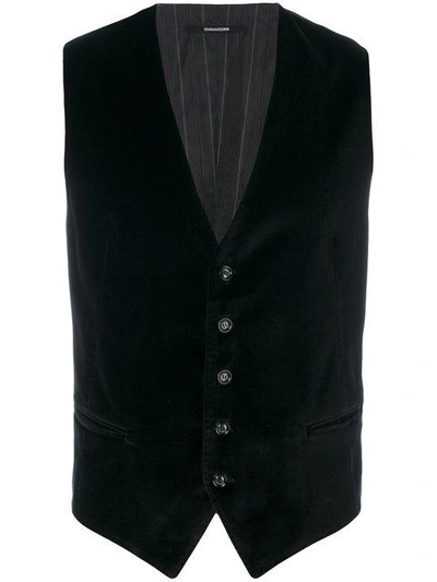 Shop Tagliatore Classic Waistcoat - Black