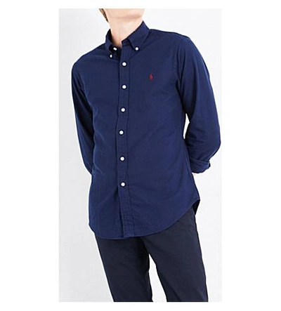 Shop Polo Ralph Lauren Slim-fit Cotton Shirt In Windsor Navy