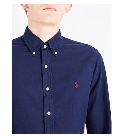Shop Polo Ralph Lauren Slim-fit Cotton Shirt In Windsor Navy