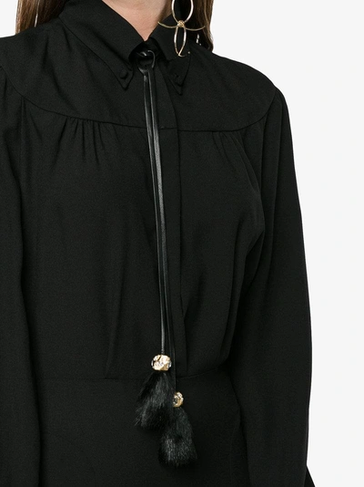 Shop Prada Tassel Detail Maxi Dress In Black
