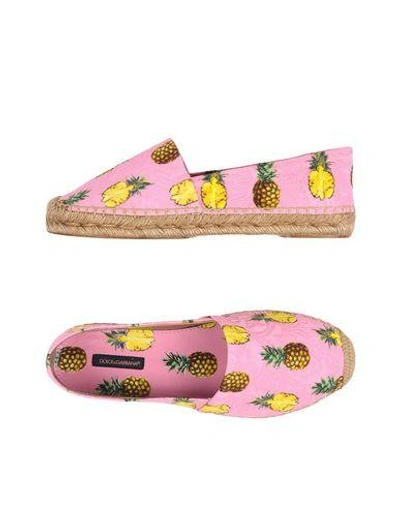 Shop Dolce & Gabbana Woman Espadrilles Pink Size 9.5 Viscose, Cotton