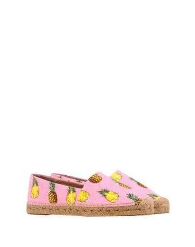 Shop Dolce & Gabbana Woman Espadrilles Pink Size 9.5 Viscose, Cotton