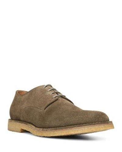 Shop Vince Stetson Suede Crepe Sole Derby Shoes In Dark Olive Green