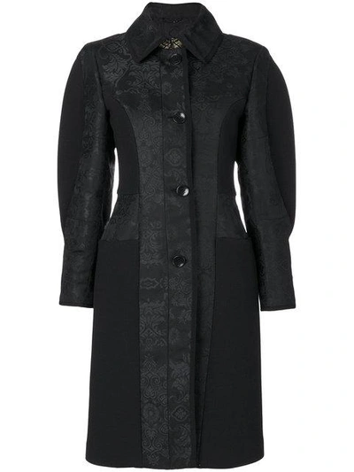 Shop Etro Paisley Puff-sleeve Coat In Black