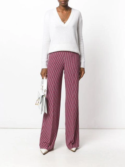 Shop Etro Geometric-print Palazzo Pants In Pink