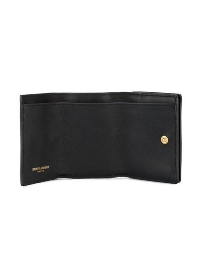 Shop Saint Laurent Ysl Petite Wallet In Black