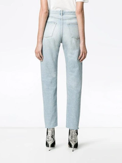 Shop Saint Laurent Blue High Waisted Slim Jeans
