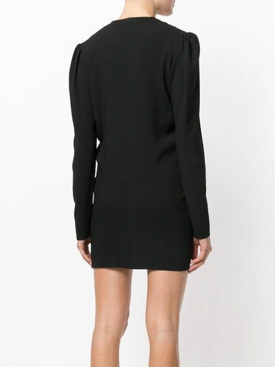 Shop Saint Laurent Ruched Mini Dress - Black