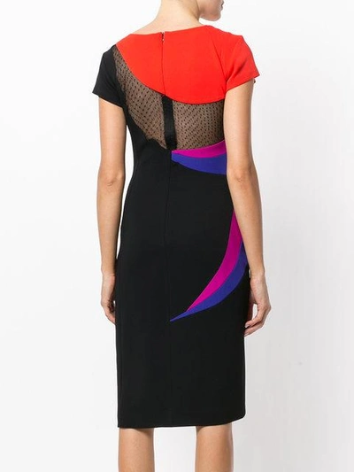 Shop Capucci Fitted Midi Dress In Multicolour
