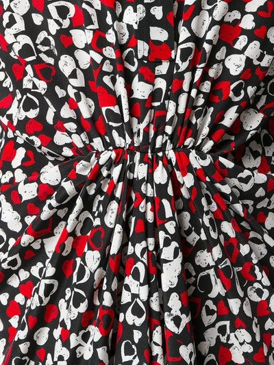 Shop Saint Laurent Gathered Waist Shirt Dress - 1679 Black/white/red