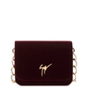 GIUSEPPE ZANOTTI GIUSEPPE ZANOTTI - 240X220 MM BURGUNDY VELVET CLUTH WITH SIGNATURE LOGO LISA,IB70029007OS