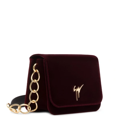 Shop Giuseppe Zanotti - 240x220 Mm Burgundy Velvet Cluth With Signature Logo Lisa