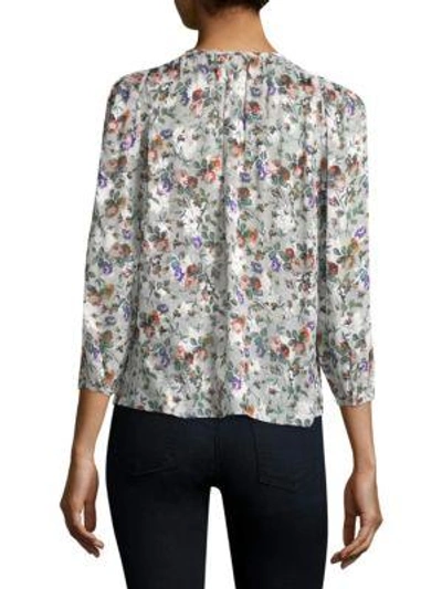 Shop Rebecca Taylor Ruby Floral-print Top In Multi