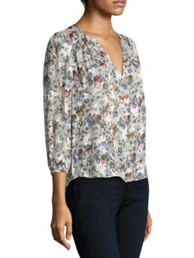 Shop Rebecca Taylor Ruby Floral-print Top In Multi