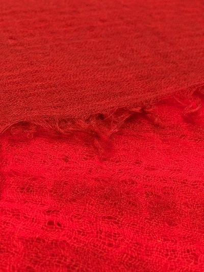 Shop Suzusan Fine Knit Scarf In Red
