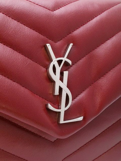 Shop Saint Laurent Medium Loulou Chain Bag In Red