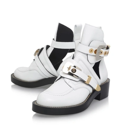 Balenciaga Ceinture Leather Cut-out Boots In White | ModeSens