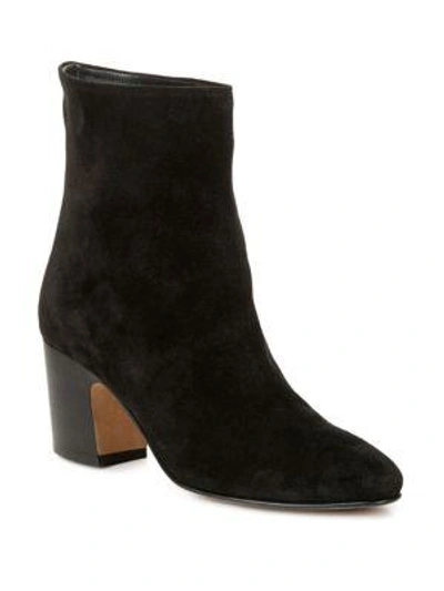 Shop Vince Dryden Coastal Block Heel Suede Booties In Black