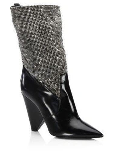 Shop Saint Laurent Niki Mid-calf Boots In Black