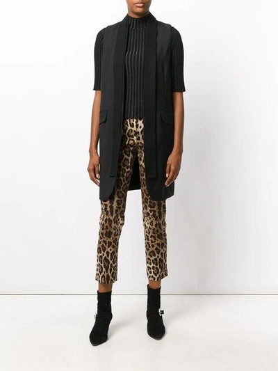 Shop Dolce & Gabbana Cropped Leopard Print Trousers