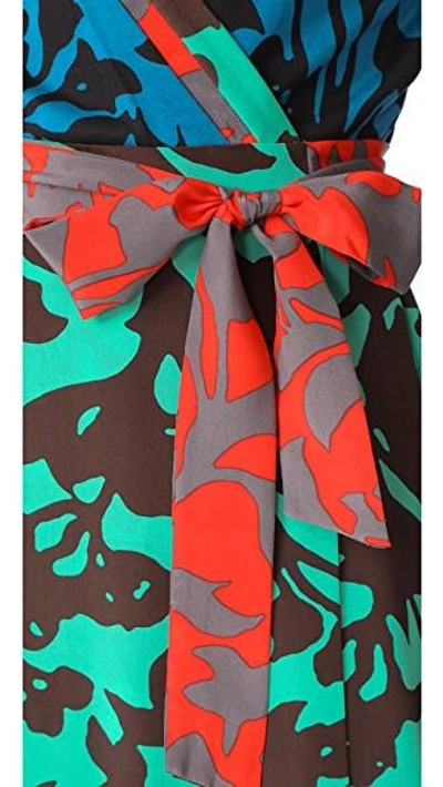 Shop Diane Von Furstenberg Wrap Dress In Brulon Denim/brulon Aquamarine