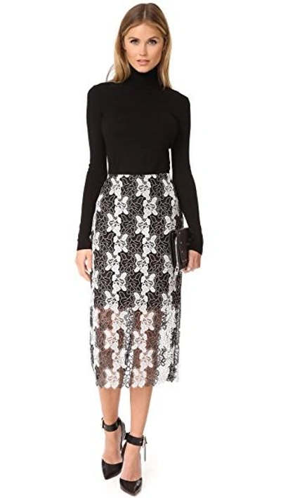 Shop Diane Von Furstenberg Pencil Skirt In Black/white