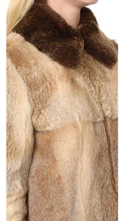 Shop Apc Brigit Fur Jacket In Beige