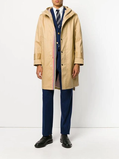 Shop Thom Browne Hooded Parka In Neutrals