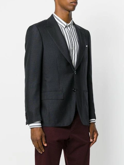 Shop Kiton Classic Fitted Blazer In Blue